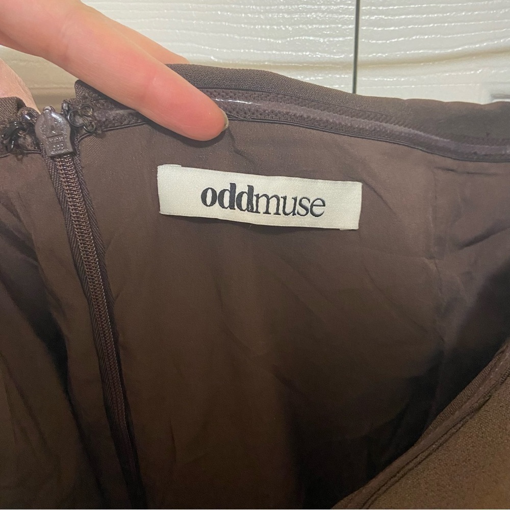 Odd Muse NWT The Ultimate Muse Button Up Mini Jacket Dress Brown Size XXL - Picture 7 of 11